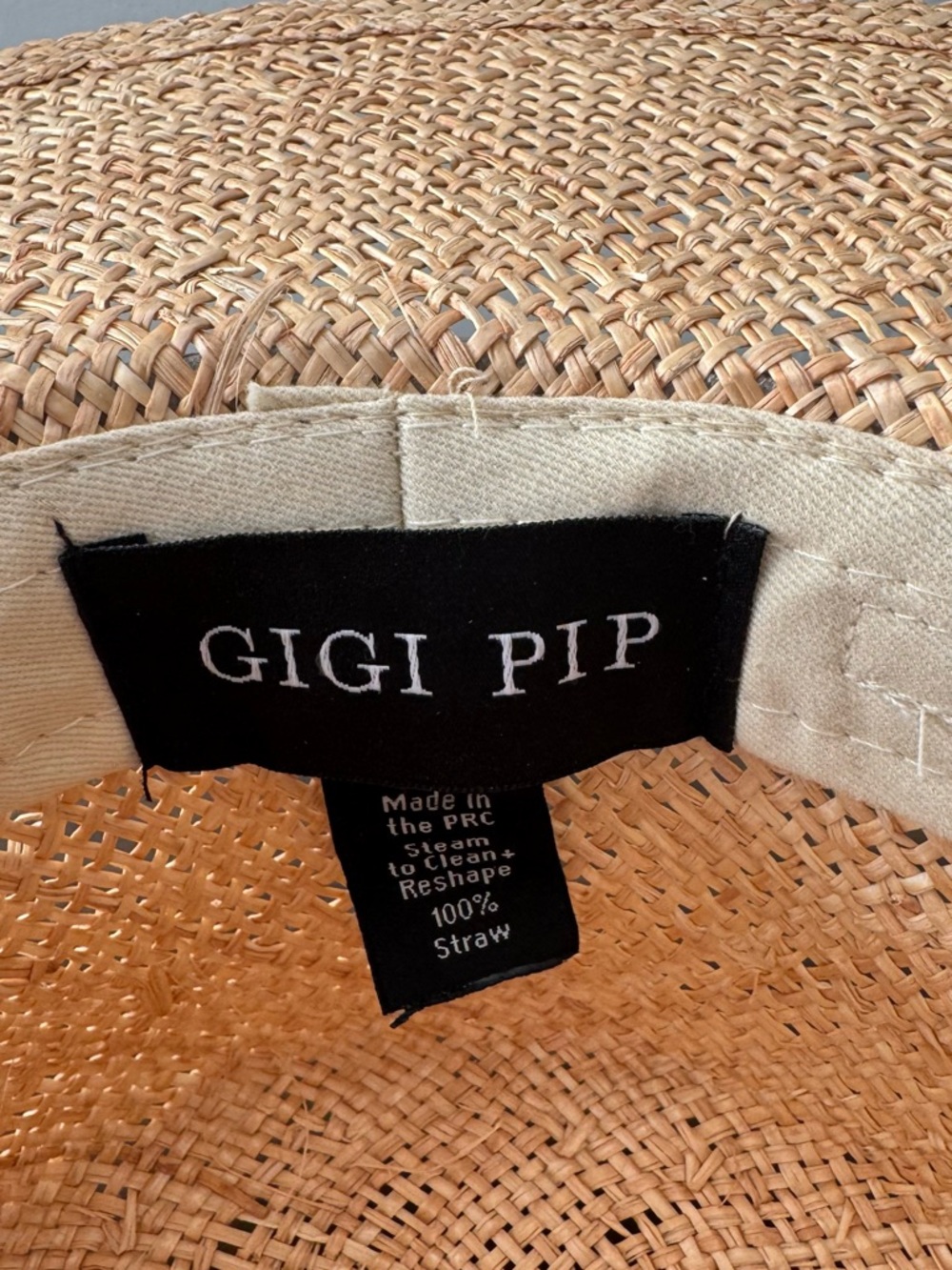 Woven Straw Sun Hat with Blush Leather Band. - Picture 8 of 13